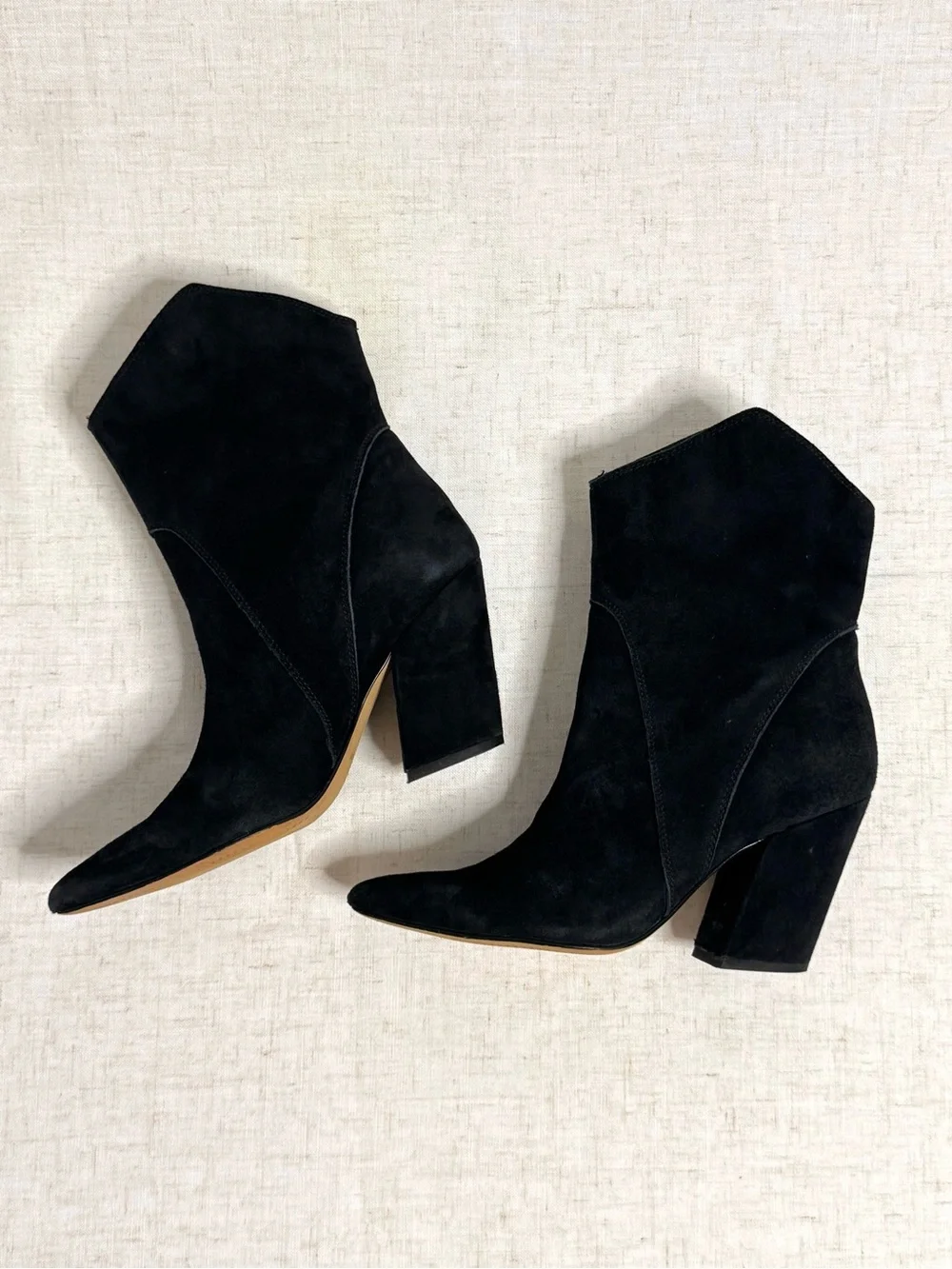 Dolce Vita Nestly Black Suede Western Ankle Booties Size 6.5